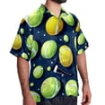 thumbnail image 2 of Tennis Men's Short Sleeve Button Down Poplin Hawaiian Shirt for Summer Beach, Casual Printed Unisex Style, 2 of 6