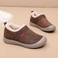 thumbnail image 3 of Snow Boots for Women Casual Suede Low Top Winter Slip on Loafers Comfy Plush Warm Thick Soft Sole Outdoor Walking Shoes Coffee Size 9, 3 of 5