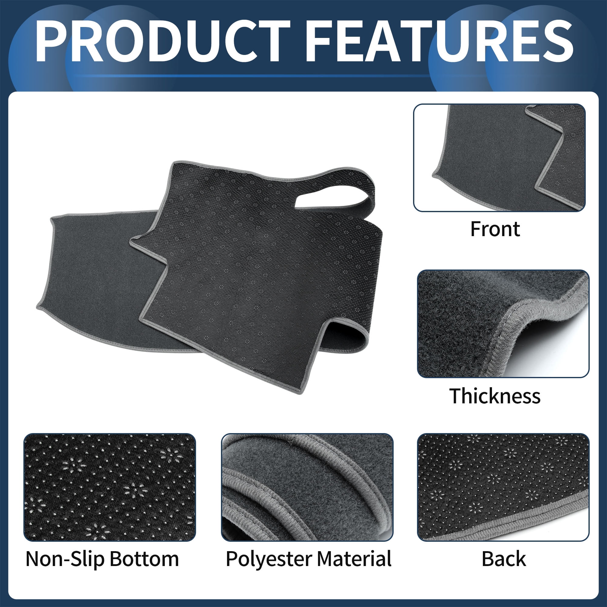 Dashboard Cover Dash Cover Mat Carpet for Toyota 4RUNNER 2003-2009 Polyester Gray