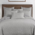 thumbnail image 3 of Homthreads - Beckett Bedspread Set -King Bedspread + Two King Pillow Shams - Microfiber Jacquard - Damask Scroll - Silver Grey - Bedspread Size (120 x 118 in.) and Pillow Sham Size (36 x 20 in.), 3 of 5