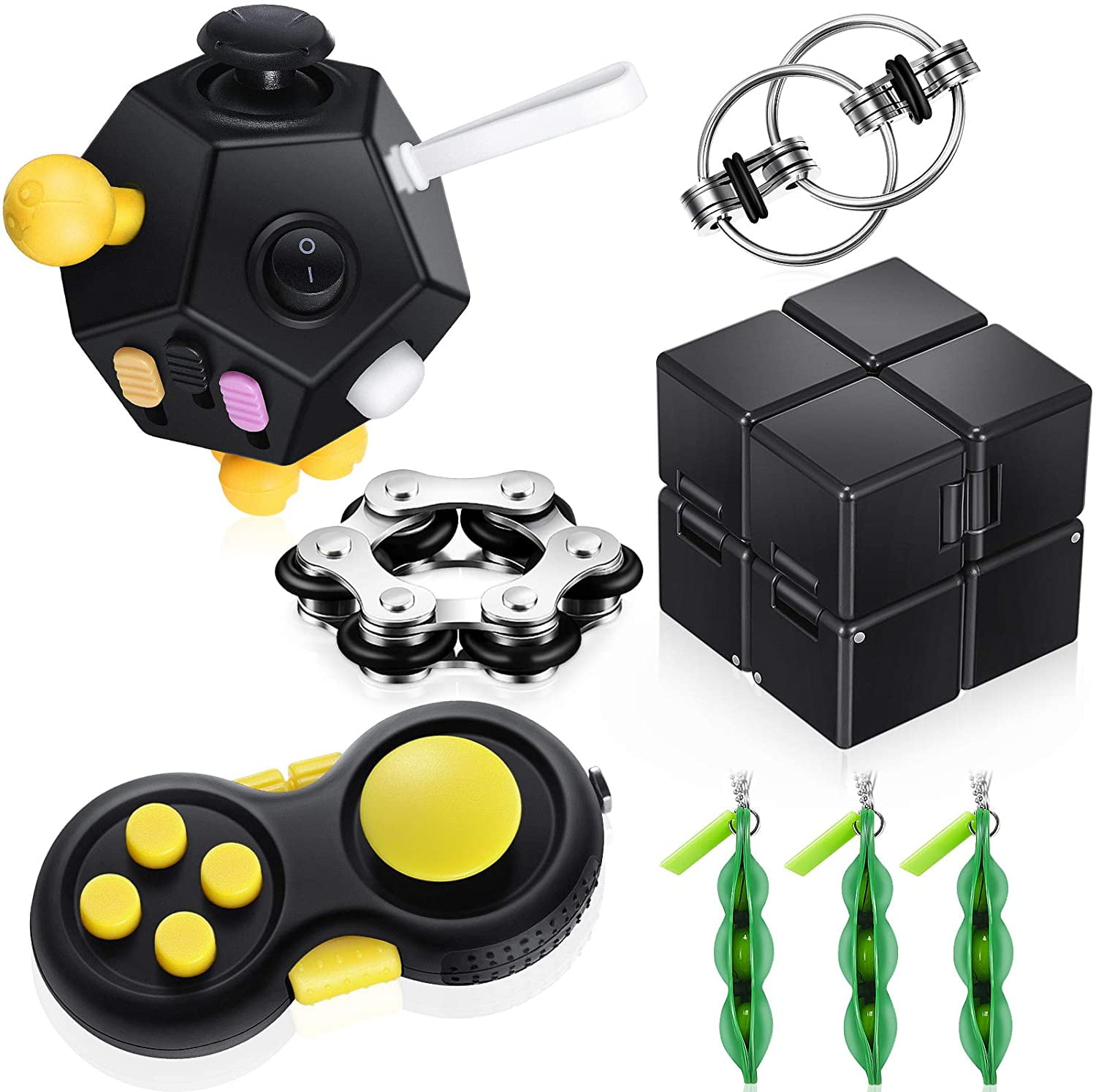 8pcs Infinity Cube Controller Pad Bean Toys Stress Relief Sensory Fidget Toy Set 