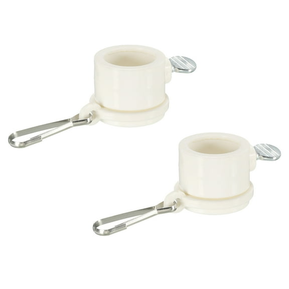 Flag Pole Rings Mounting Clips Rotating Fasteners 23mm x 27mm White Pack of 2