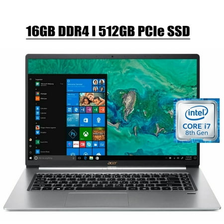 2020 Premium Acer Swift 5 15 Laptop Computer I 15.6" Full HD IPS Touchscreen Display I 8th Gen Intel Quad-Core i7-8565U I 16GB DDR4 512GB PCIe SSD I WIFI USB-C Backlit FP BT 5.0 Webcam Win 10