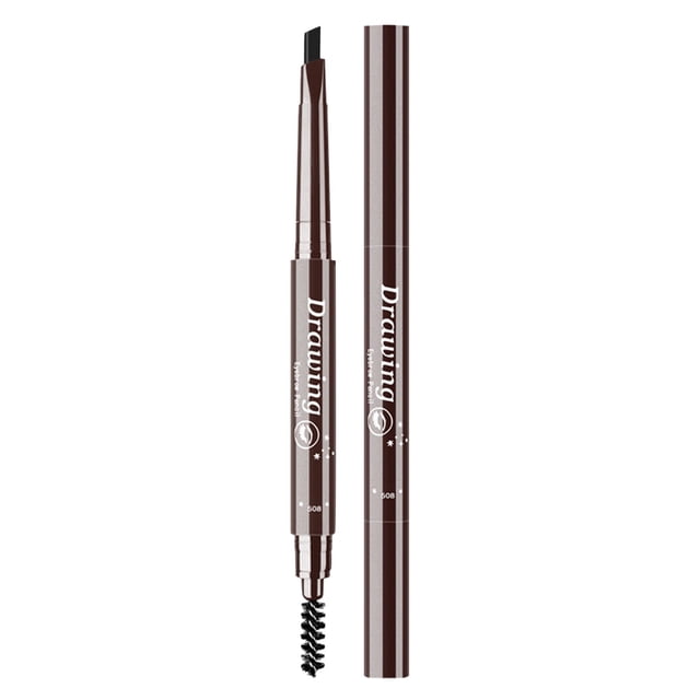 Single 7 Color Double Headed Triangle Eyebrow Pencil One Word Eyebrow Beginner Natural Easy to Color with Eyebrow Brush