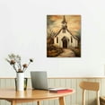 thumbnail image 2 of Awypu  Canvas Wall Art Church Painting Until God Opens The Next Door Vintage Church With Rustic Barn Door Artwork Painting for Modern Living Room Office Decor Framed Ready to Hang, 2 of 4