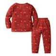 thumbnail image 7 of Linfrsh Christmas Outfit Girls Clothes, Girls Outfits Tie Dye Sweatshirt Tops and Leggings Sweatpants 2 Piece Fall Winter Clothes Set Red,6-12 Months, 7 of 7