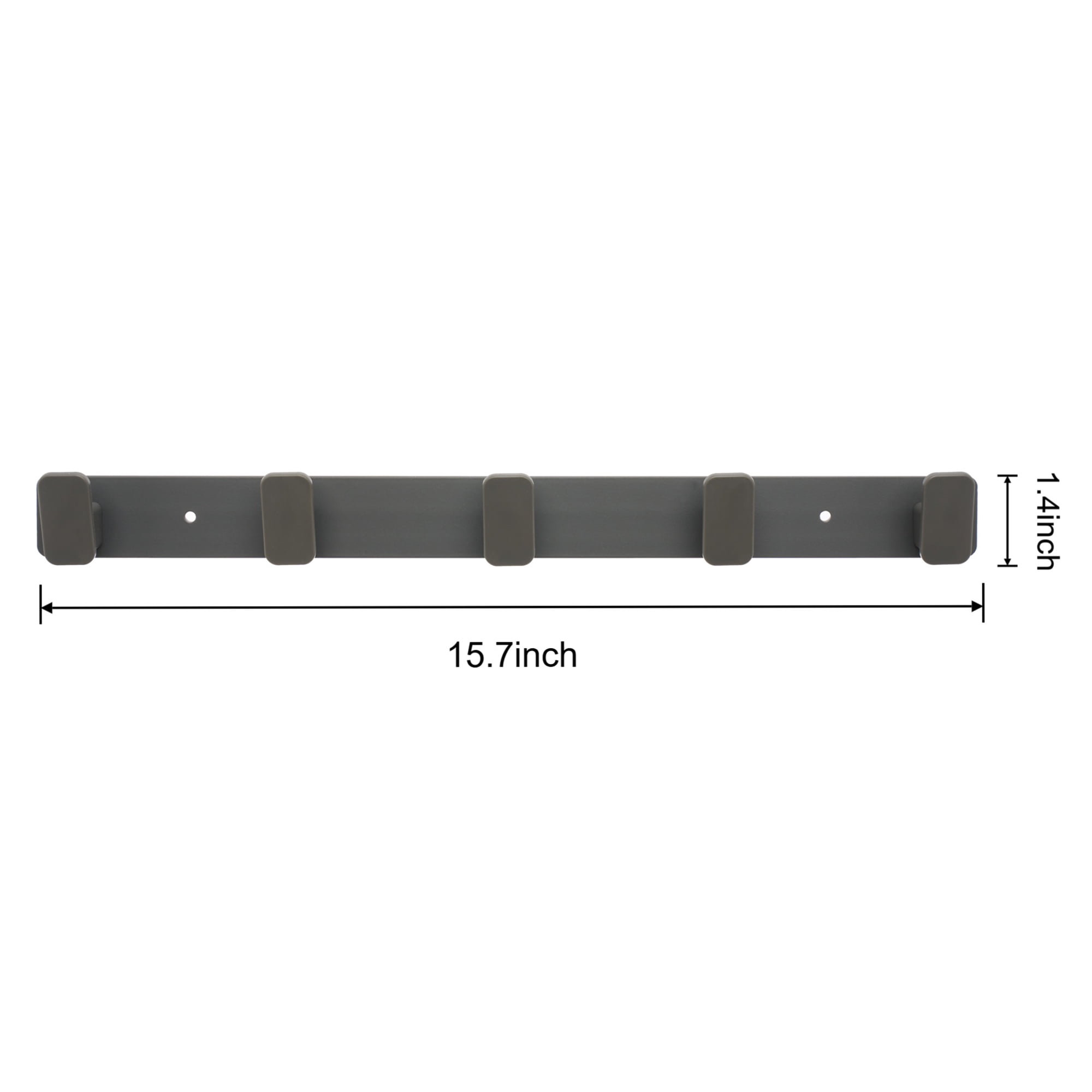 Unique Bargains Coat Rack Wall Mount Metal 5 Hooks Hat Rack for Entryway Gray
