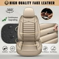 thumbnail image 6 of Front Seat Covers Fit for Lexus RZ 300e/400e 2023-2025,Premium Faux Leather Luxury Car Seat Protector,Breathable Full Coverage Automotive Seat Accessories Beige,Front Set(2 Seats), 6 of 7