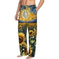 thumbnail image 6 of Pofeuu Starry Sky Moon Sunflower Print Men's Pajama Pants, Soft Lounge Pajama Pants with big pockets for Men Plaid Pj Bottoms-Medium, 6 of 6