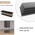 thumbnail image 4 of Mesa de TV cómoda con 10 fabric cajones: entertainment center media consola wood top, ample almacenamiento, anti - tip safety, y adjustable feet tvs up to 55 pulgadas. 47.2 - pulgada anchura i..., 4 of 6