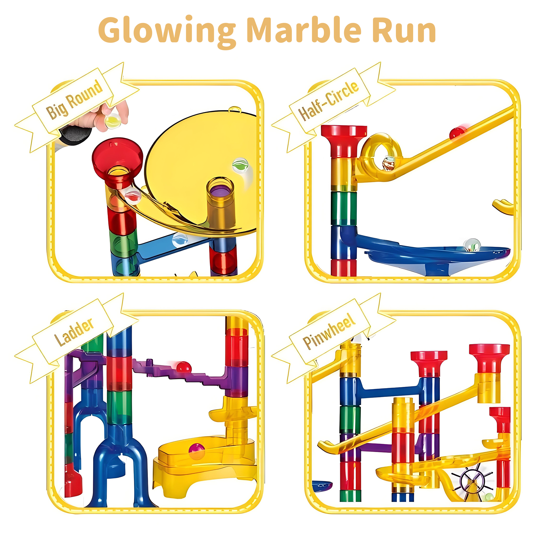 KOPPOP 130-Piece Glow-in-Dark Marble Run Set photo 7