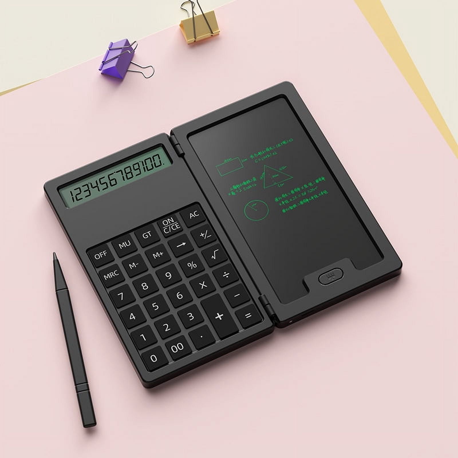 Mini Calculator Handwriting Board Portable Multifunctional Student Office Calculator Suitable for School Math Calculations (One Pack)