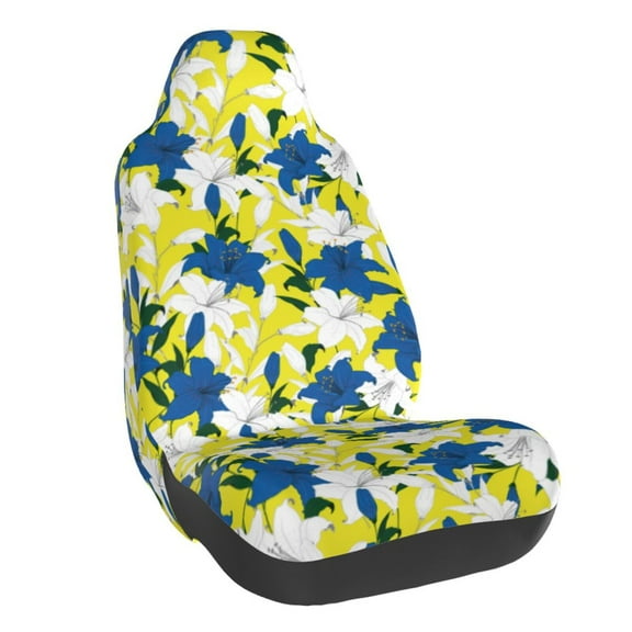 Naloa Lilies Flowers Car Seat Covers Universal Front Seat Coves for Car Accessories ,Padded Car Covers for Automotive, SUV, Truck, and Van