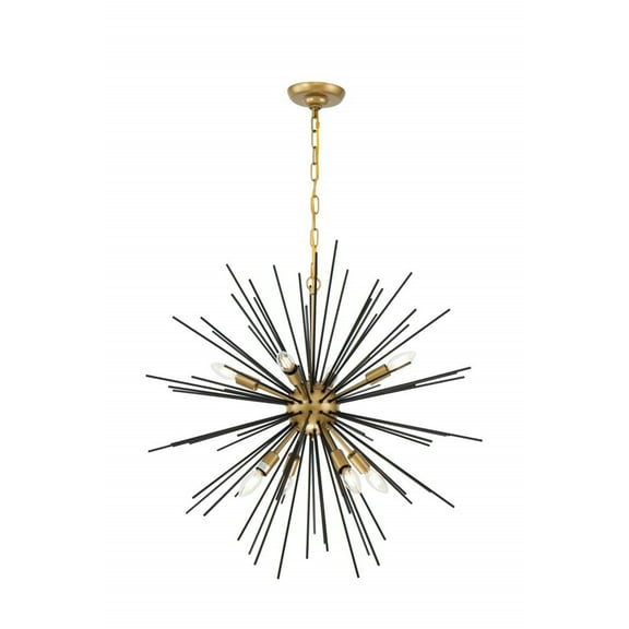 Timber 8 light Brass and Black pendant