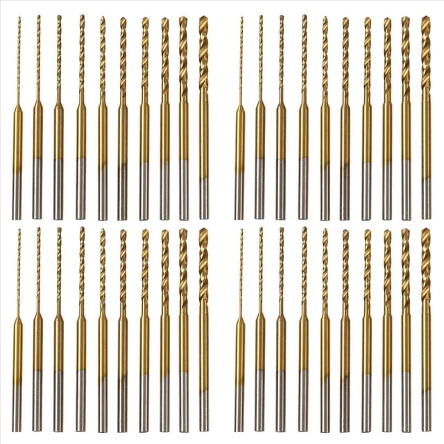 Juego de Brocas de Microgiro - 40 Piezas 0.6 Mm-2.2 mm Broca PequeñA 2.35 VáStago HSS Mini Brocas de Grabado Herramienta de PerforacióN de Agujeros
