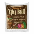 thumbnail image 1 of Tiki Bar Soft Flannel Fleece Throw Blanket, Aged Old Frame Sign of Inspirational Words Leisure Travel Print, Cozy Plush for Indoor and Outdoor Use, 50" x 60", Multicolor, by Ambesonne, 1 of 6