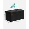 thumbnail image 2 of SONGMICS 30" Storage Ottoman Bench Folding Ottoman with Storage Footstool Hold up to 660 lb for Living Room Black, 2 of 6