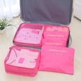 thumbnail image 2 of FashionUp Ensemble de 6 Cubes de Rangement, Organisateurs de Bagages de Voyage (Rose Rouge), 2 of 8