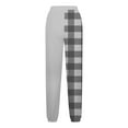 thumbnail image 3 of QQAMB Womens Sweatpants High Waist Elastic Waist Drawstring Plaid Print Straight Leg Sweatpants Casual Loose Joggers Pants Gray L, 3 of 4