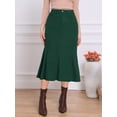 thumbnail image 4 of DARING DIVA Women's High Waisted Bodycon Mermaid Skirts XL Dark Green, 4 of 6