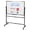 Black, variant on Wliqien 40x28 Inch Reversible Whiteboard/Chalkboard on Wheels, Height Adjustable, 2-in-1 Rolling Mobile Easel Board for Office, Classroom & Home