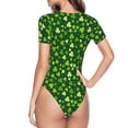 thumbnail image 4 of Easygdp Happy St. Patrick's day Women's One-Piece Swimsuit Slim Fit Crew Neck Bodysuit Athletic Swimwear with Concealed Buckle - XX-Large, 4 of 9