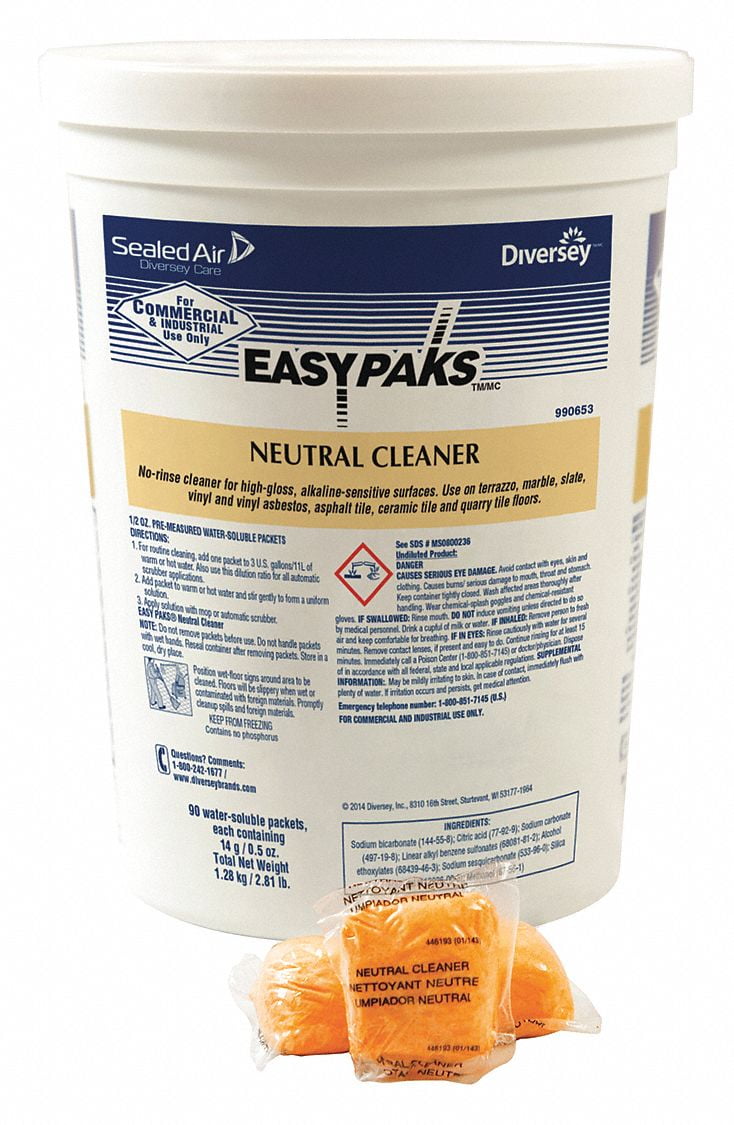 Diversey Neutral Cleaner,Packet,90 ct,Bucket,PK2 990653