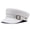 A-White, variant on Women Classic Faux Leather Military Flat Hat White Sailor Cap