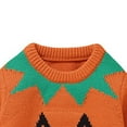 thumbnail image 7 of GYRATEDREAM Infant Baby Boy Girl Halloween Outfit Long Sleeve Pumpkin Face Sweatshirts Crewneck Knit Sweater Pullover Tops Toddler Fall Clothes Orange for 6M-3T, 7 of 7