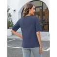 thumbnail image 2 of Fashion Solid Color Women Summer Casual Top Office Blouse, 2 of 6