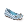 thumbnail image 1 of New Girl Fab Kicks K-Millie-1 Stripe Canvas Zip Bow Ballerina Flat Size, 1 of 5