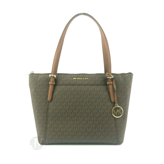 Michael Kors Ciara Leather PVC Large Top Zip Tote Bag Handbag