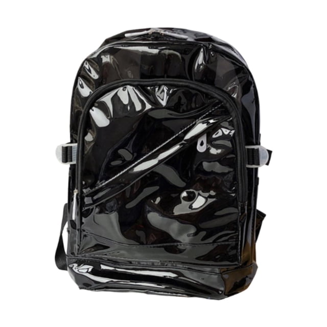 Mochila de PVC bolsa de almacenamiento de gran capacidad regalo práctico bolso escolar portátil bolsa de libros para acampar trabajo senderismo al air Negro