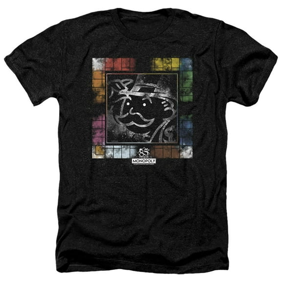 Monopoly Dusty Game Board Adult Heather T-Shirt Black