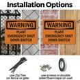 thumbnail image 3 of (2 Pack) Plant Emergency Shut Down Switch OSHA Warning Sign 18 Inch X 12 Inch Plastic Sign, Weather Resistant, UV Protected for Workplace, Business, and Construction Site, Made in the, 3 of 8