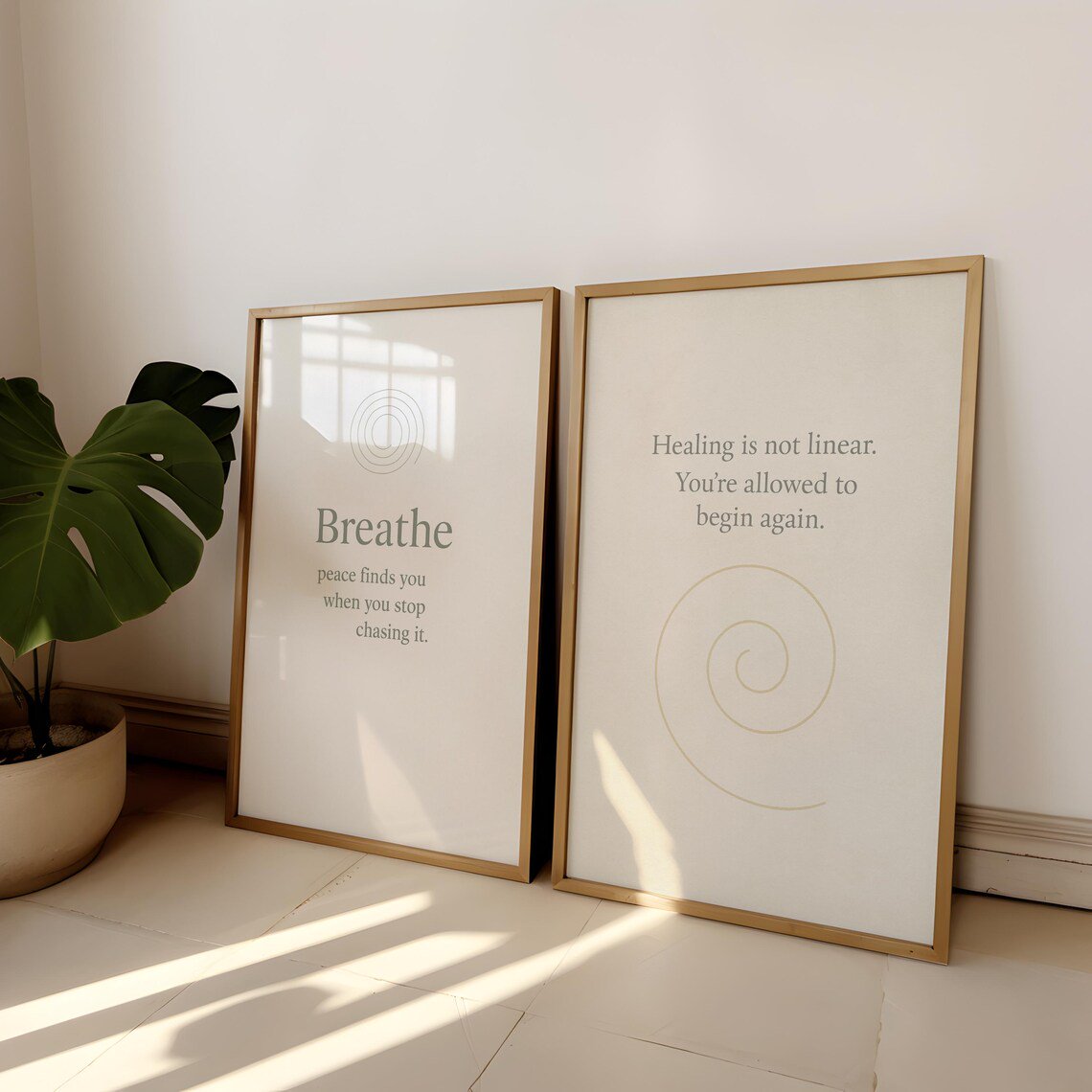 Calming Affirmation Wall Art Posters Minimalist Wellness Decor Healing Quote Posters Mindful Self-Carefor Her, Set 2, Poster Only