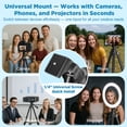 thumbnail image 5 of QUNSE 52" Aluminum Camera Tripod, Lightweight Travel Tripod for Camera & Phone with 360° Pan/180° Tilt Fluid Head, 4-Section Quick Release Stand with Universal 1/4" Screw, 5 of 9