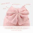 thumbnail image 3 of Baby Girl Winter Hat Cute Bow Infant Beanie Warm Knitted Hats for Toddler Kids Girls 0-6 Years (Pink,S), 3 of 6