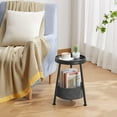 thumbnail image 5 of Round End Table, Round Side Table with Storage Basket,11.8*17.8”Round Sofa Table,Small Round Table,Small Coffee Table Living Room Bedroom, 5 of 18