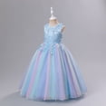 thumbnail image 1 of Vestido de niña Vestido de princesa infantil Vestido de novia Actuación de piano Pasarela Vestido de niña de las flores de un año, 1 of 5