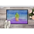 thumbnail image 2 of Cactus Blue and Purple Watercolor Door Mat, 2 of 4