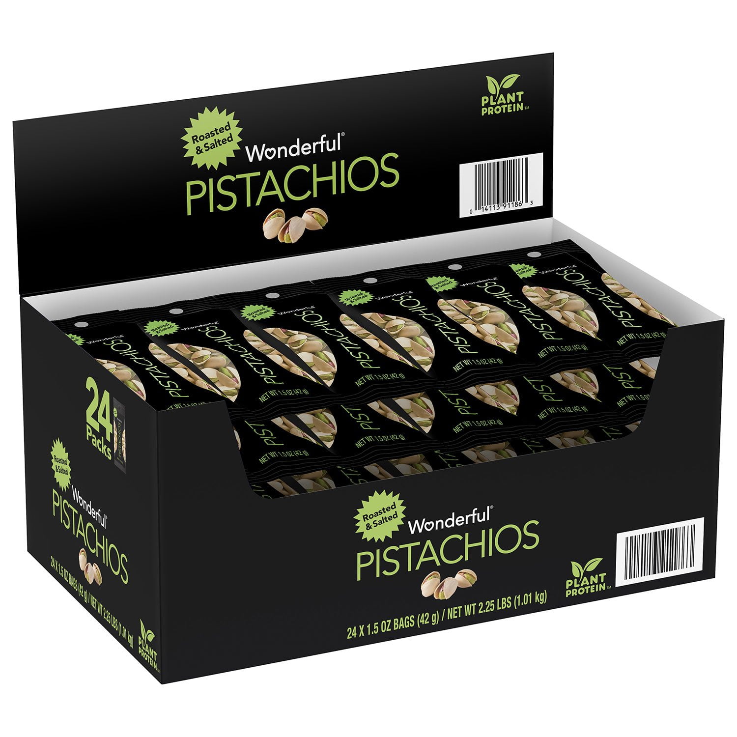 Wonderful Pistachios, Roasted and Salted, 1.5 oz., 24 pk with bowl by OMA