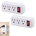 thumbnail image 1 of 2 PK Grounded 3-Outlet Plug Adapter Wall Tap On/Off Switch White Home Office UL, 1 of 1