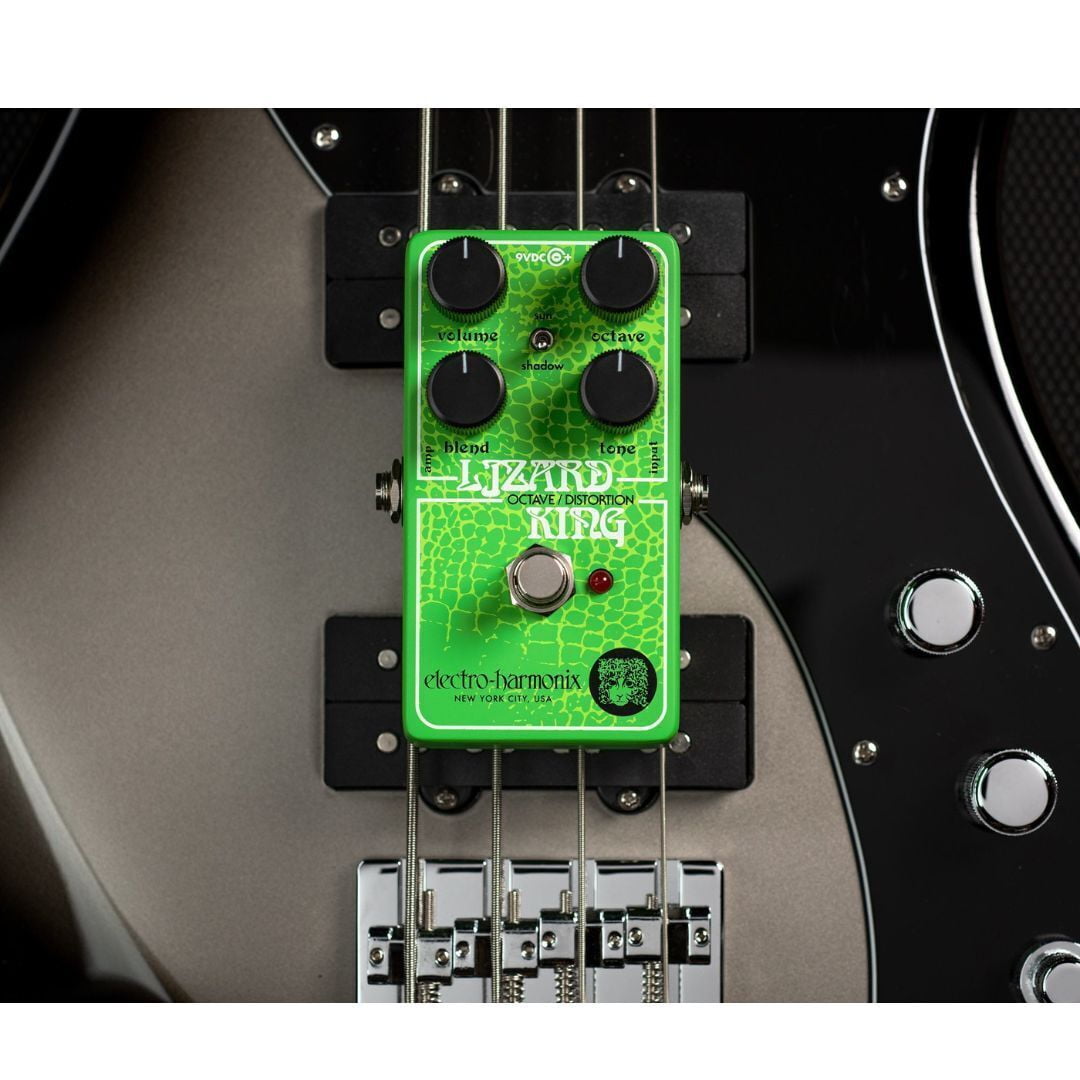 Electro-Harmonix Lizard King Octave Fuzz Pedal for Bass with Volume Knob, Input Jack, Sun and Shadow Switch