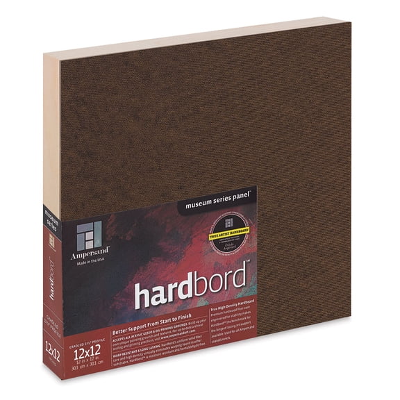 Ampersand Hardbord Panel - 12" x 12", 1-1/2" Cradled