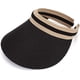 thumbnail image 1 of Sombrero de verano NQ de paja de playa negro ala ancha, 1 of 4