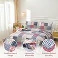 thumbnail image 4 of King Size Quilt Set Bedding Reversible Bedspread Coverlet Home Lightweight Quilts Coverlet Country Mens Plaid Patchwork Bedding Printed Microfibers Quilt Set Beige, 4 of 7