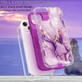 thumbnail image 6 of Allytech Marble Case for Apple iPhone 15 5G 6.1 inch, Hybrid Hard PC Soft TPU Rubber Three Layer Rugged Heavy Duty Shockproof Drop Protection Women Girl Cover for iPhone 15, Purple Marble, 6 of 7