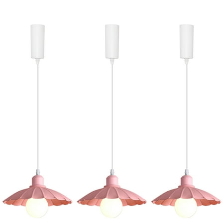 

Kiven J Track Pendant Lightning 3 Lights Industrial J Track Light Heads Adjustable Cord Length with Iron Shade for Bedroom Kitchen Home Lighting E26 Socket