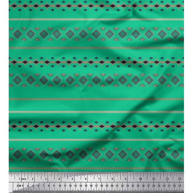 Soimoi Velvet Fabric Geometric Southwestern Fabric Prints by Yard 58 Inch Wide
